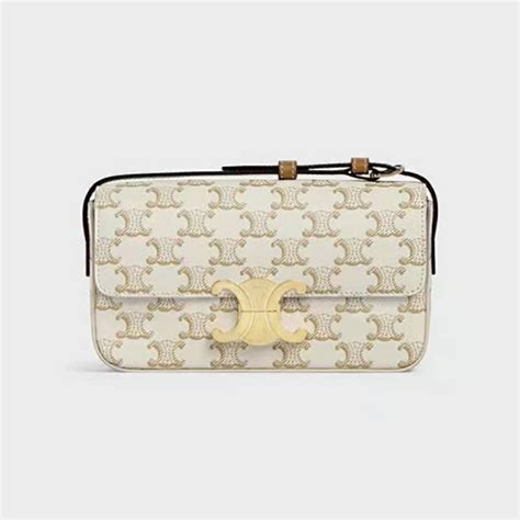 celine triomphe white bag|celine shoulder bag triomphe.